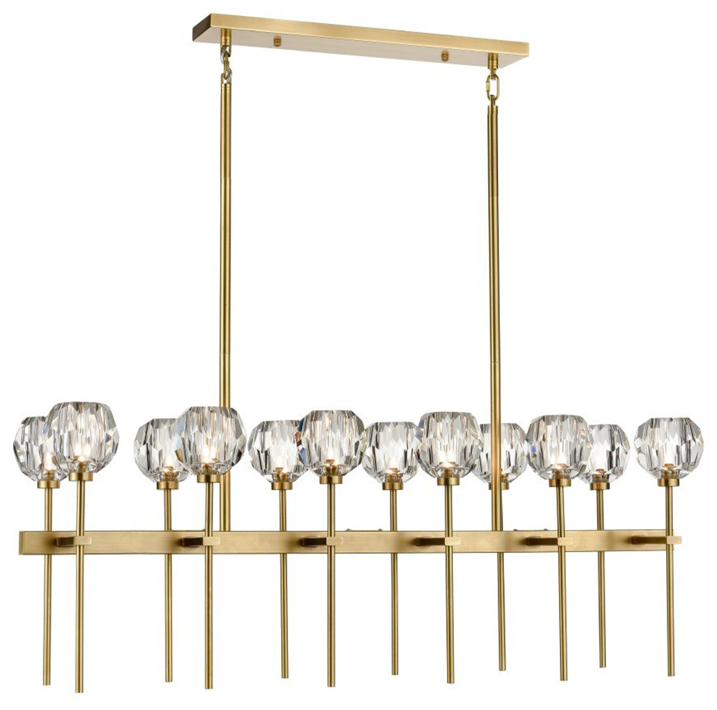 Zeev Parisian 48" Wide Aged Brass Linear Pendant