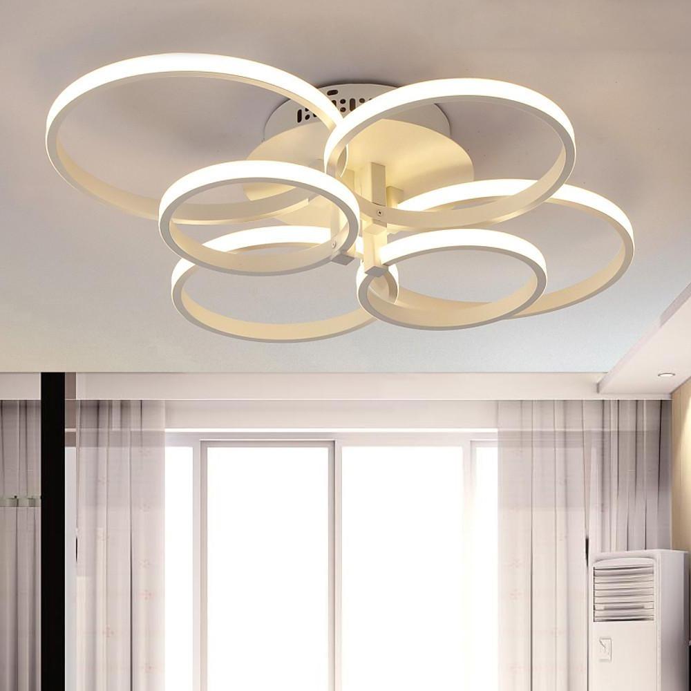 6 Differently Sized Metal Silica Gel Flush Mount Lights