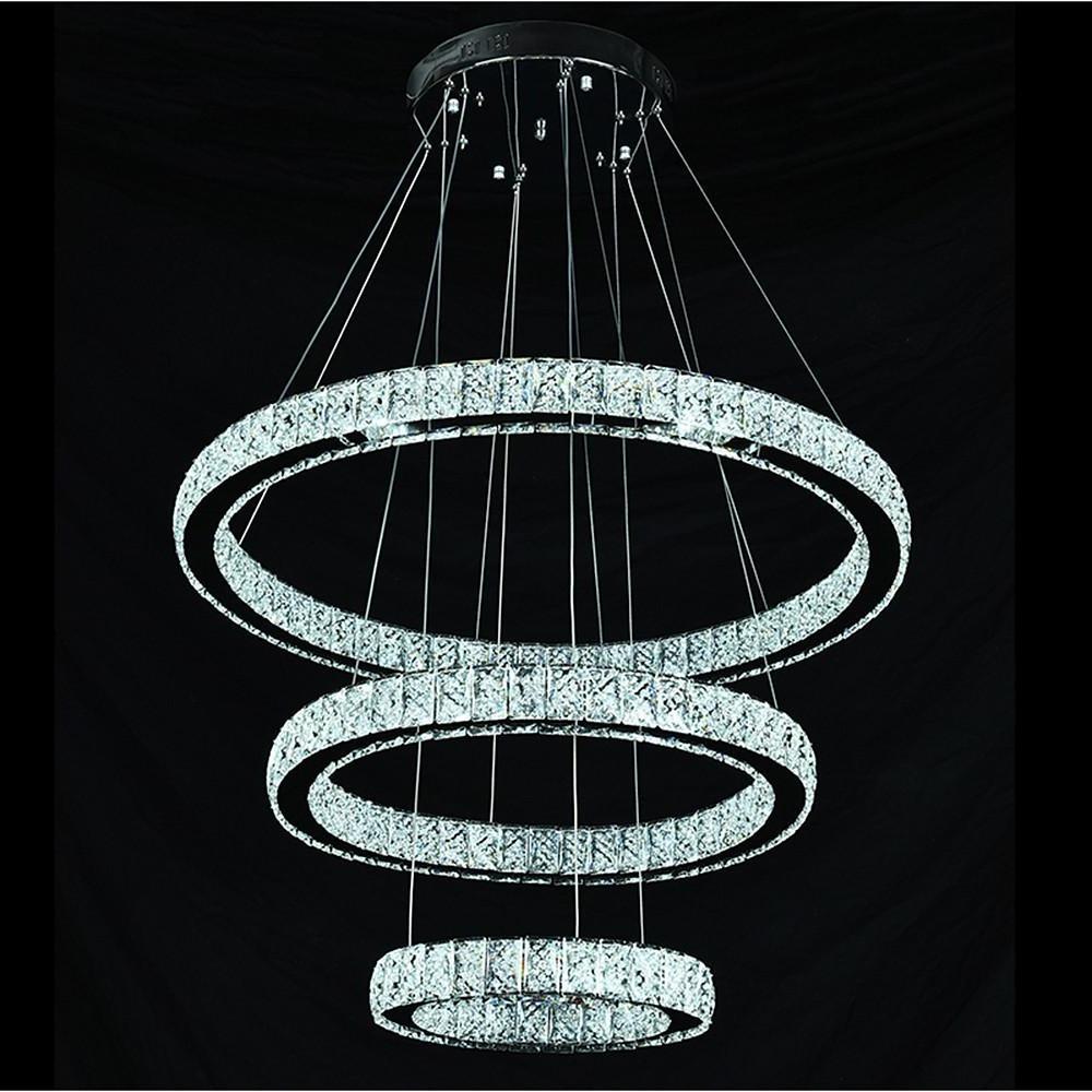 Geometrical Design Circle Chandelier Metal Crystal