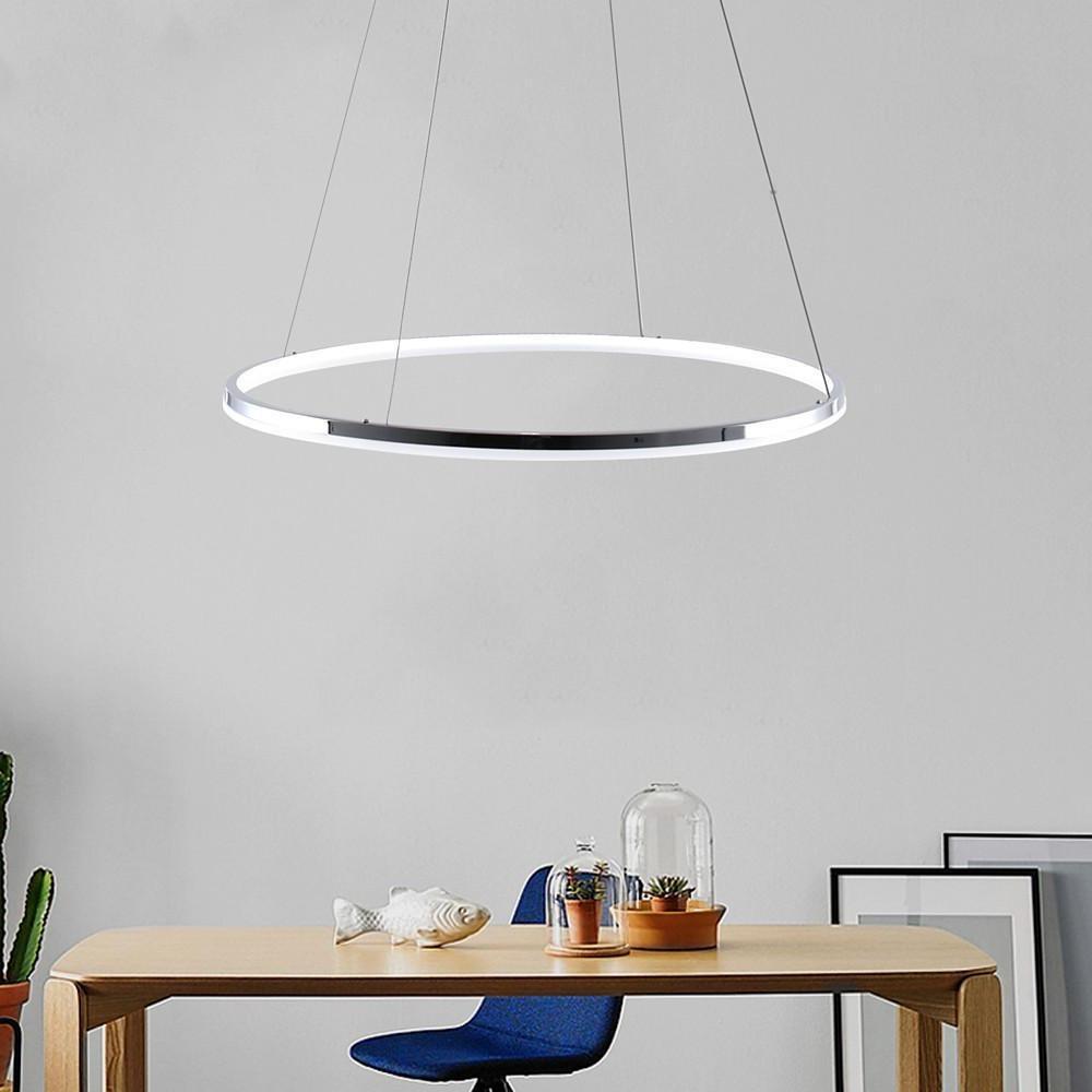 LED Circular Sturdy Modernistic Brushed Nickel Pendant