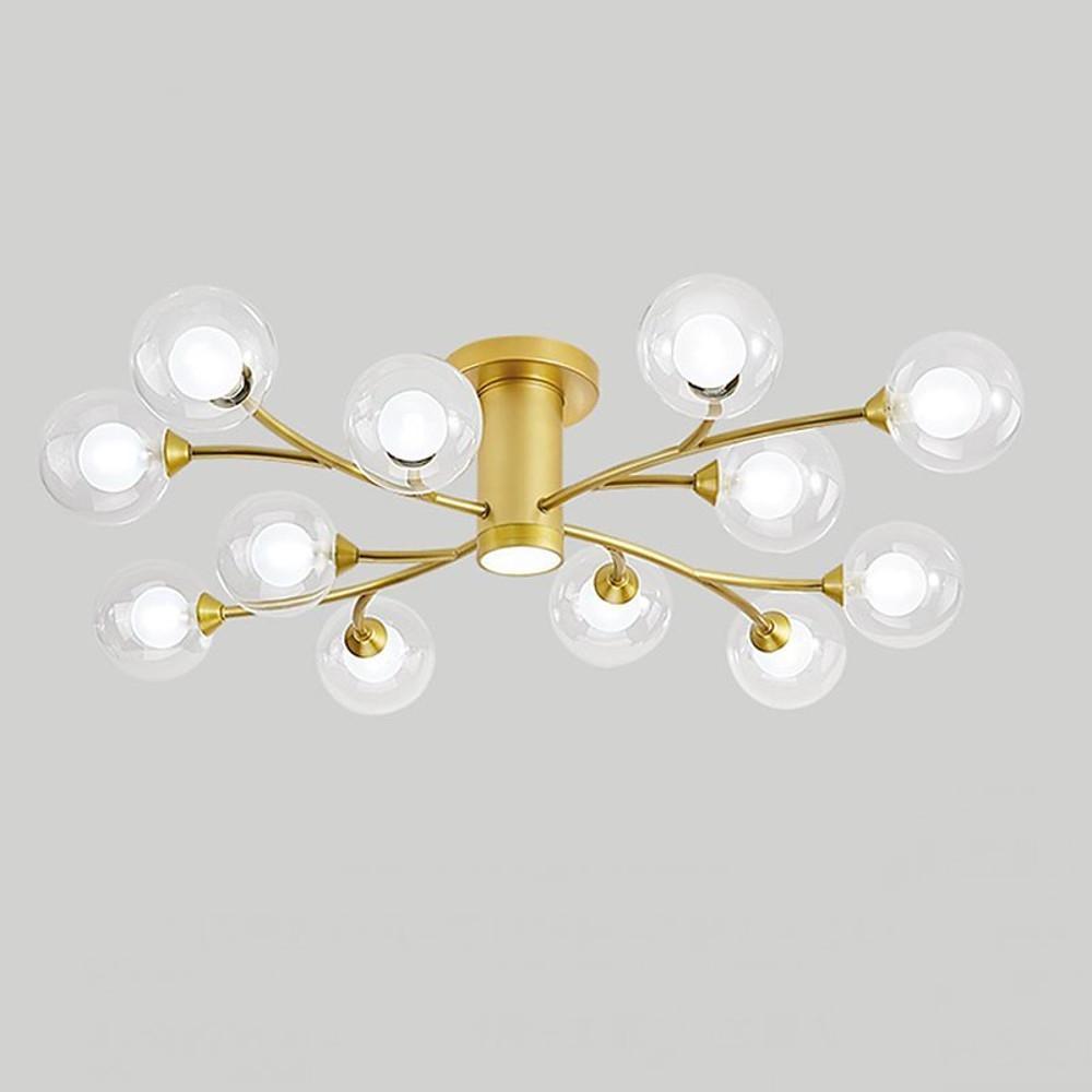 Globe Metal Glass Industrial LED Flush Mount Ceiling